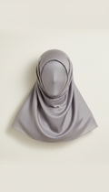 Hijab Soie Ajustable Gris Chiné