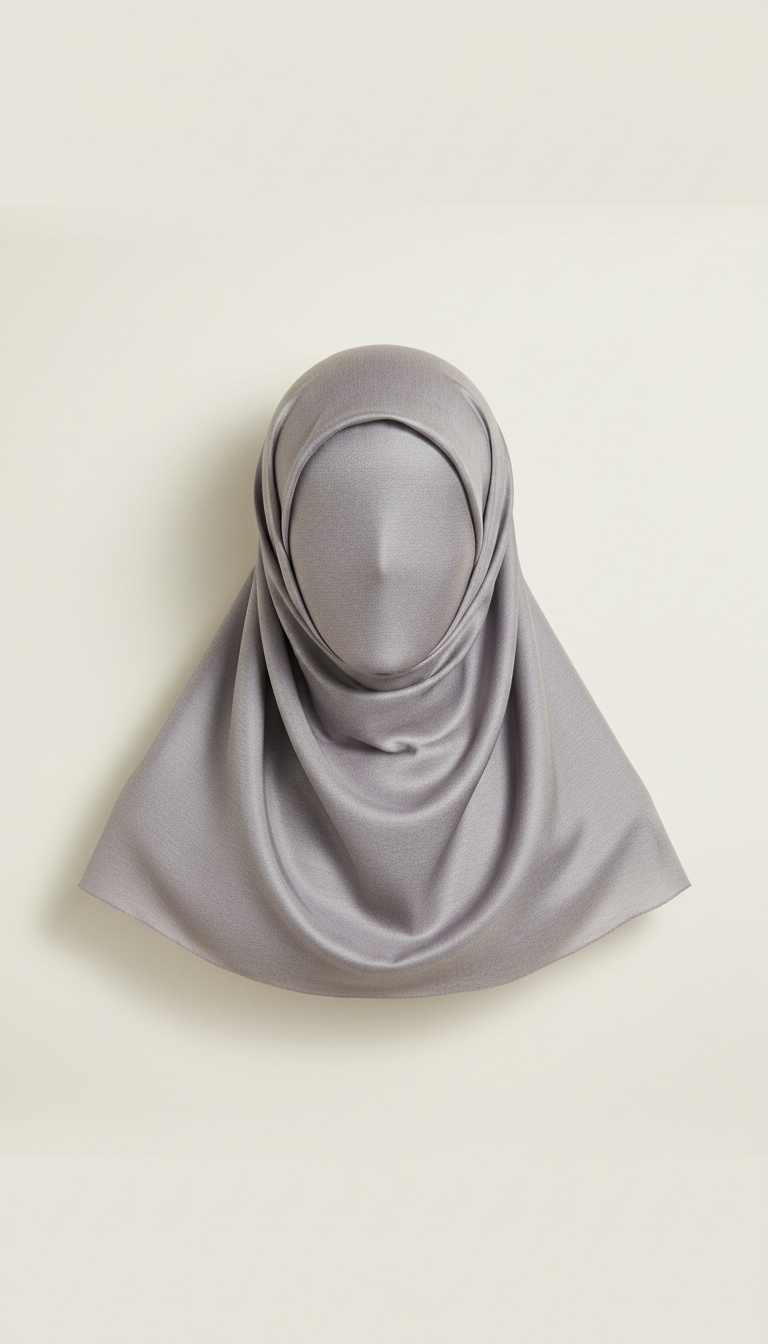 Hijab Soie Ajustable Gris Chiné